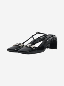 Prada Black square-toe slingback pumps - size EU 41