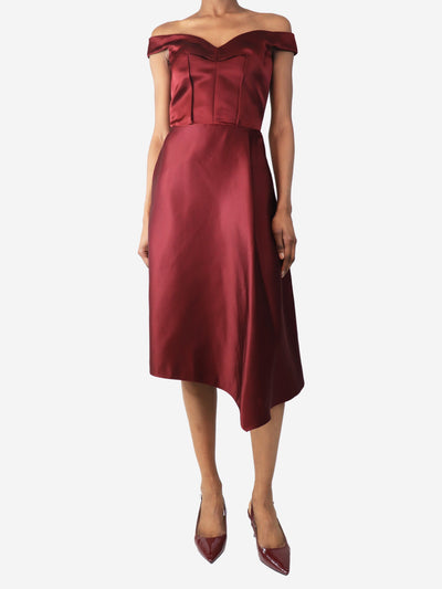 Burgundy satin mid dress - size 6 Dresses Alexander McQueen 