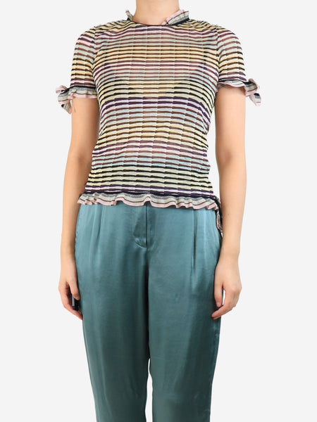 Multicolour sheer knit top - size UK 8 product image