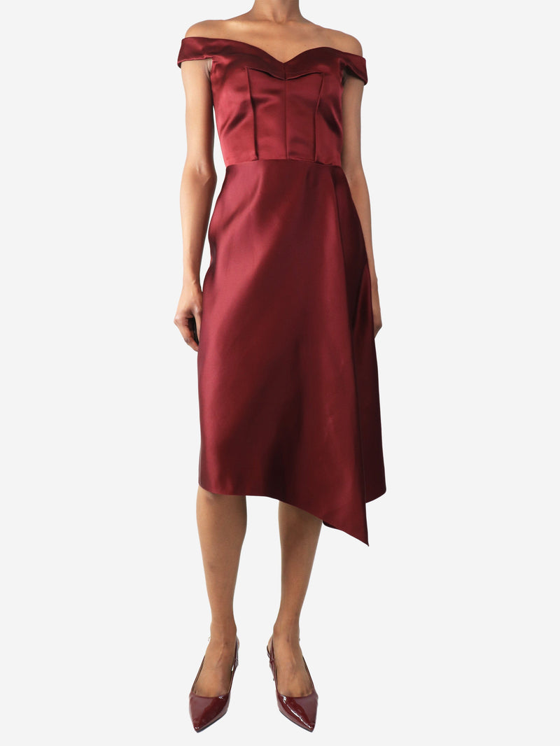 Burgundy satin mid dress - size 6 Dresses Alexander McQueen 
