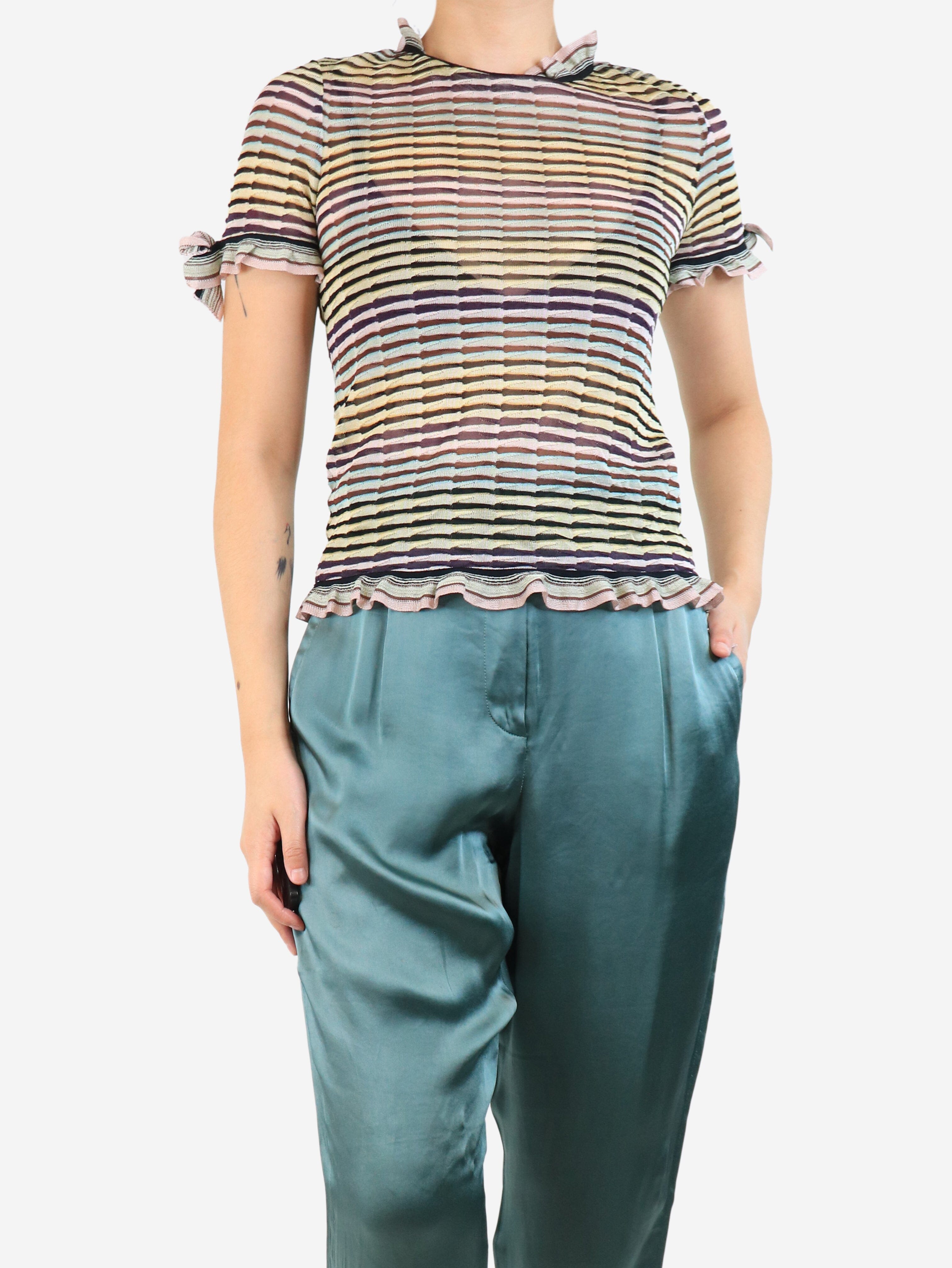 Multicolour sheer knit top - size UK 8 Tops Missoni 