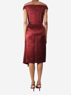 Burgundy satin mid dress - size 6 Dresses Alexander McQueen 