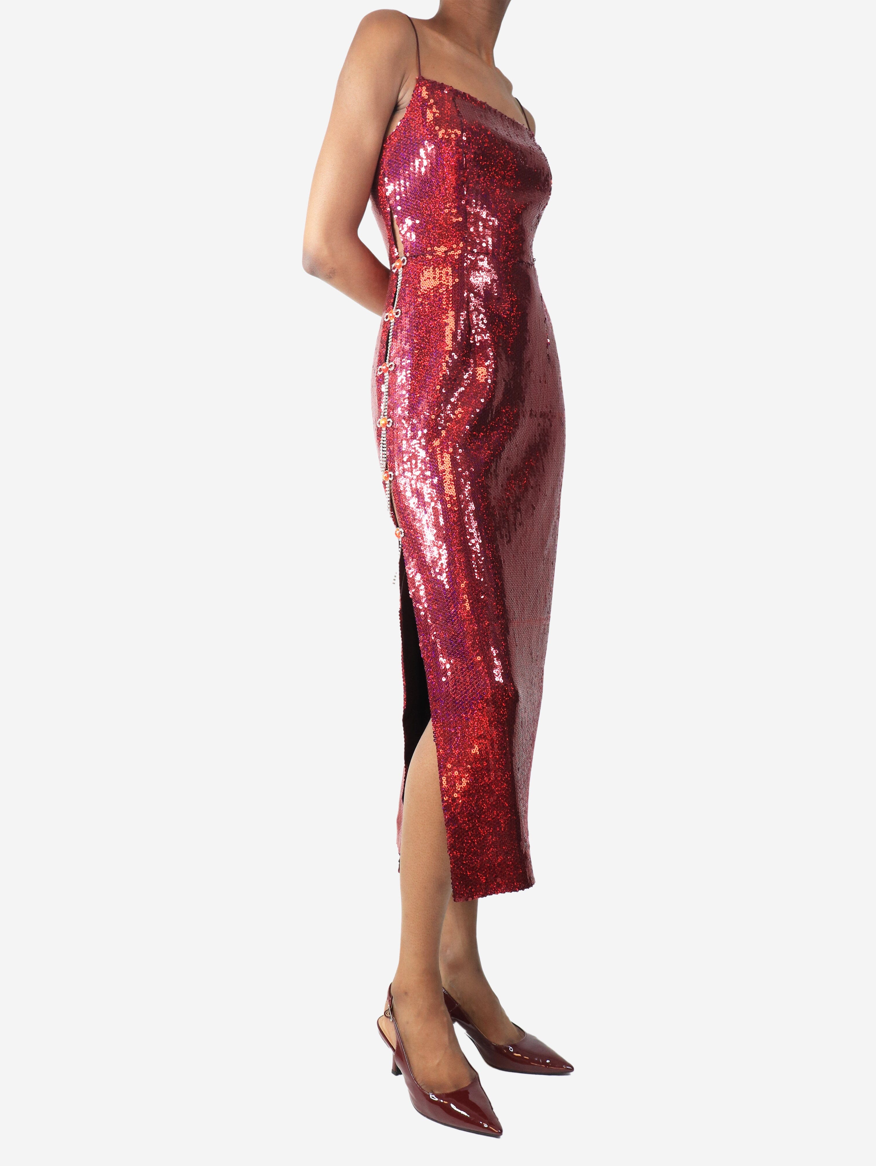 Pink sequin midi dress - size UK 6 Dresses Markarian 