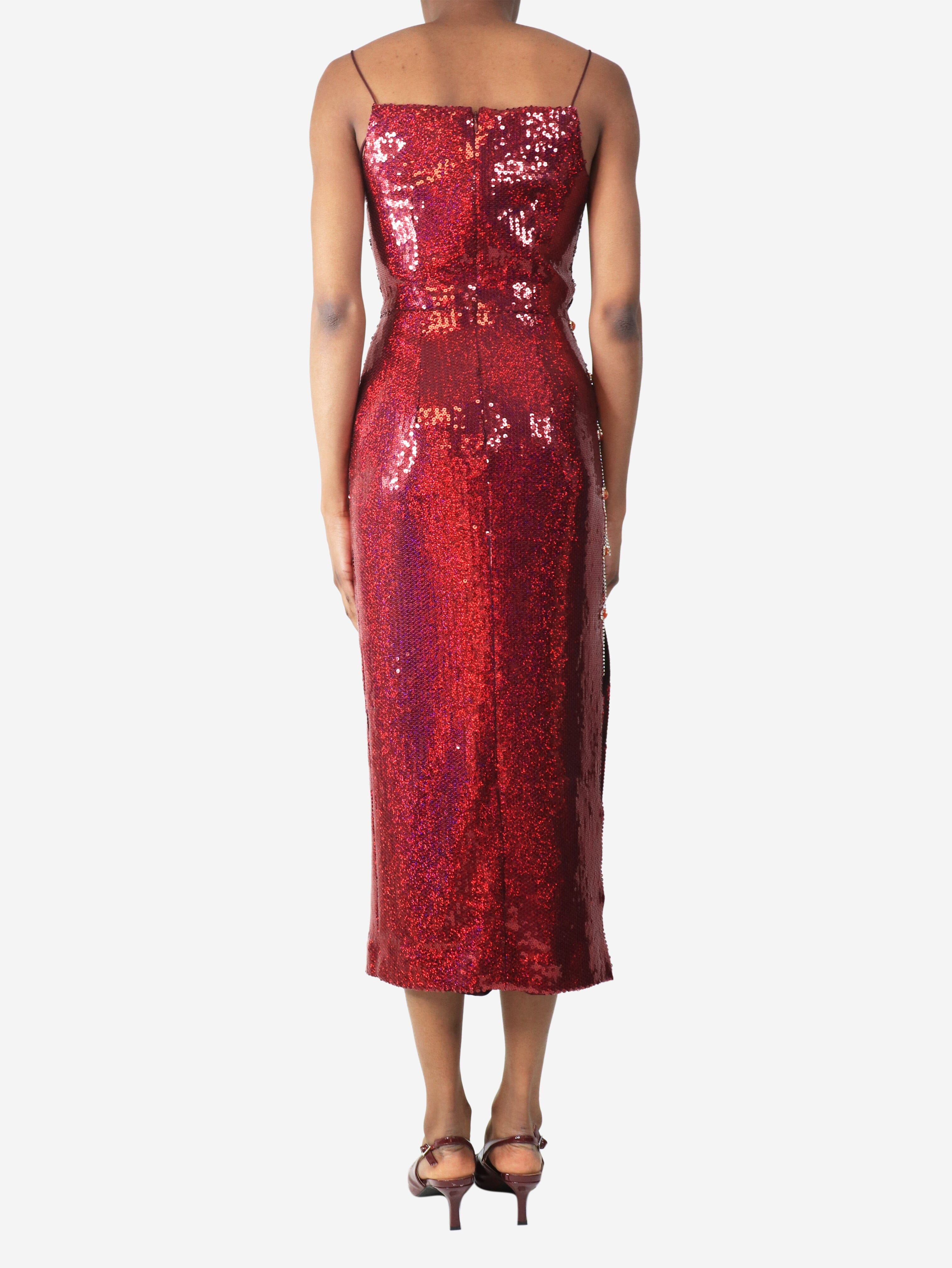 Pink sequin midi dress - size UK 6 Dresses Markarian 