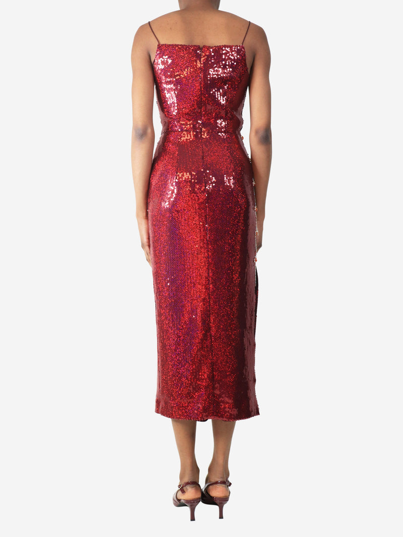 Pink sequin midi dress - size UK 6 Dresses Markarian 