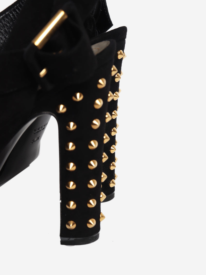 Black gold stud heels - size EU 38.5 (UK 5.5) Heels Gucci 
