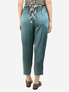 Brunello Cucinelli Green satin trousers - size UK 8