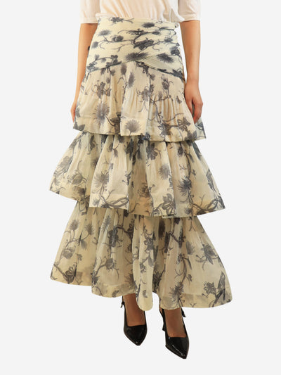 Grey ruffle maxi skirt - size UK 10 Skirts Zimmermann 
