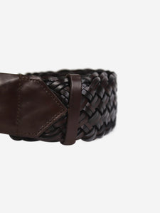 Etro Dark brown woven leather belt