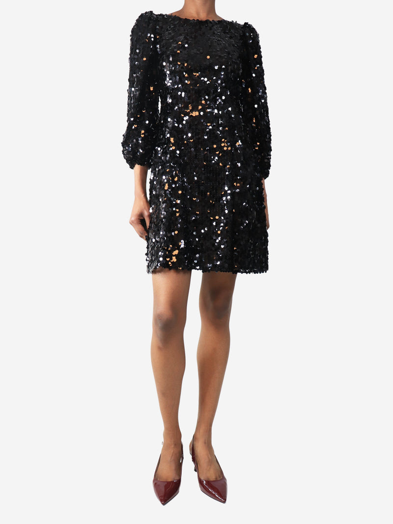 Black sequin mini dress - size UK 4 Dresses Dolce & Gabbana 