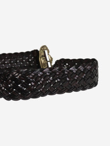 Etro Dark brown woven leather belt