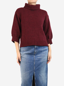 Goop Burgundy turtle neck jumper - size S