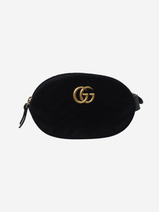 Gucci Black velvet Marmont belt bag