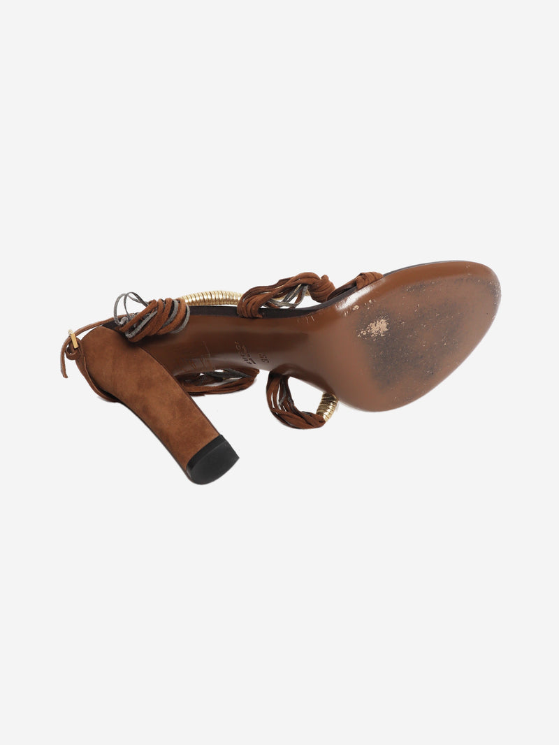 Brown and gold heeled sandals - size EU 39 Heels Gucci 
