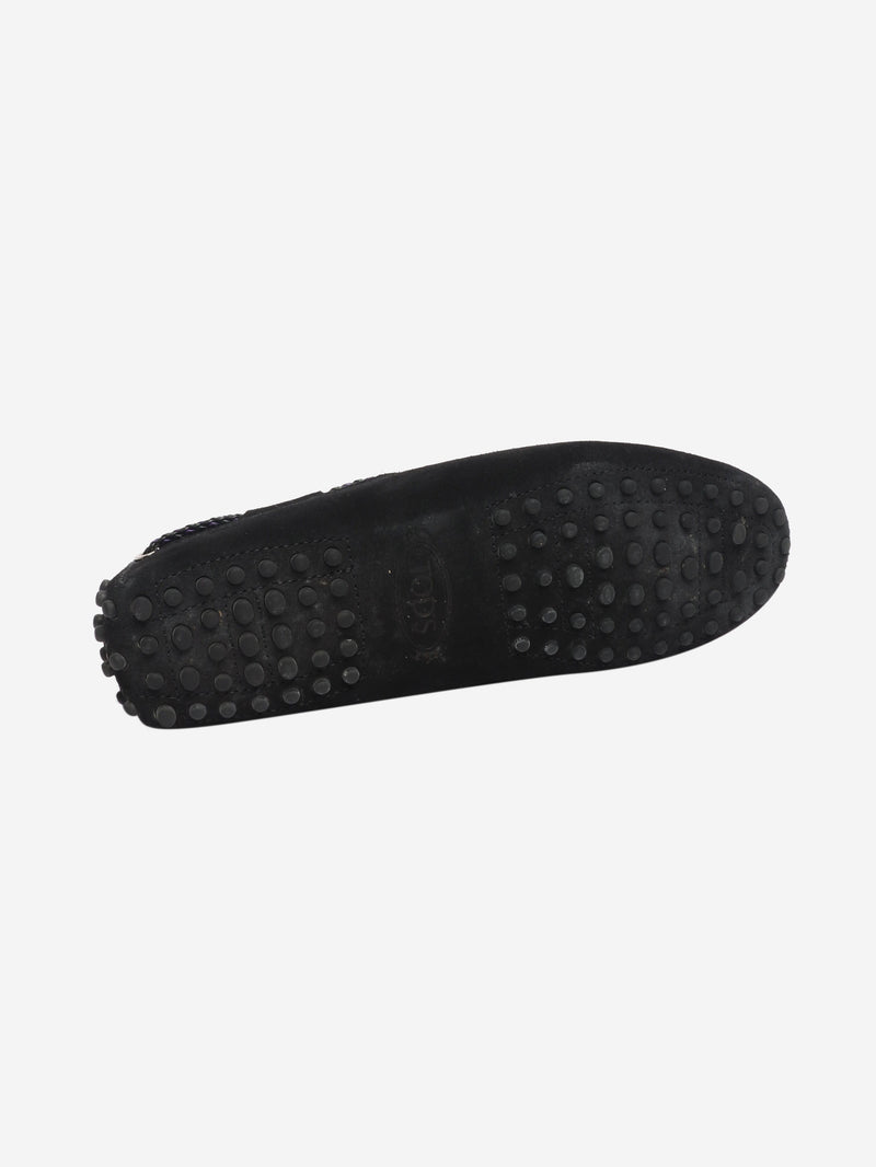 Black suede Gommino loafers - size EU 38.5 (UK 5.5) Gloves Tods 