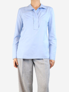 Marni Light blue frayed silk shirt - size UK 8