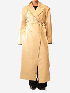 Cream faux leather leather trench coat - size M Coats & Jackets The Frankie Shop 