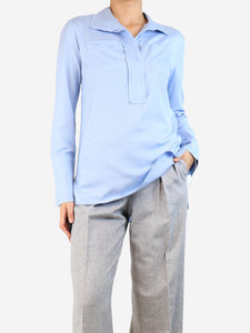 Marni Light blue frayed silk shirt - size UK 8