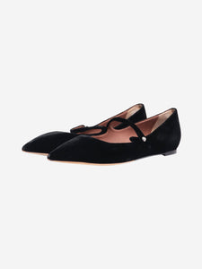 Tabitha Simmons Black velvet Mary Jane flats - size EU 40