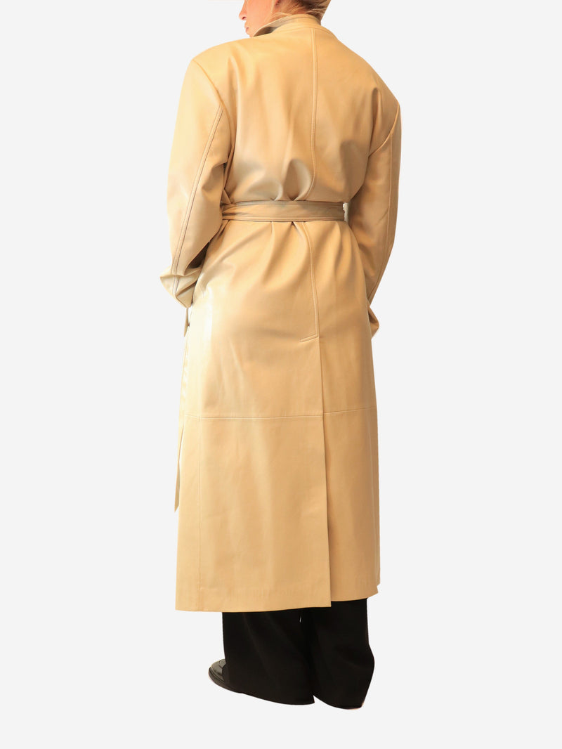 Cream faux leather leather trench coat - size M Coats & Jackets The Frankie Shop 