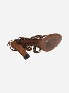 Brown and gold heeled sandals - size EU 39 Heels Gucci 