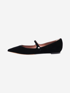 Tabitha Simmons Black velvet Mary Jane flats - size EU 40