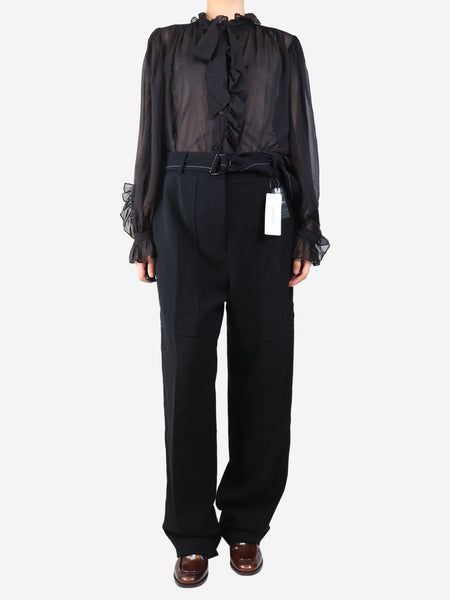 Black terry fluid twill trousers - size UK 14 alternate image