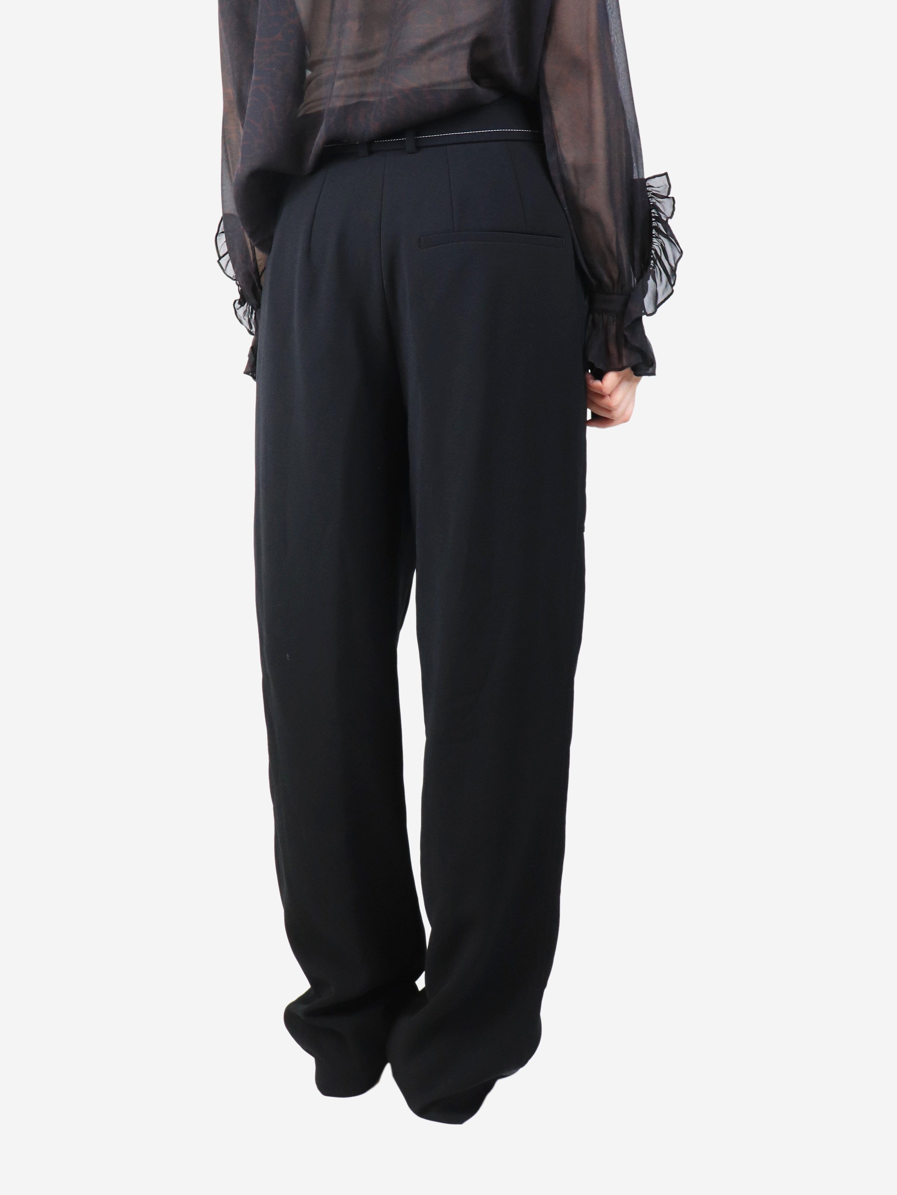 Black terry fluid twill trousers - size UK 14 Trousers Joseph 