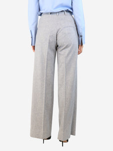 Max Mara Grey pleated wool trousers - size UK 10
