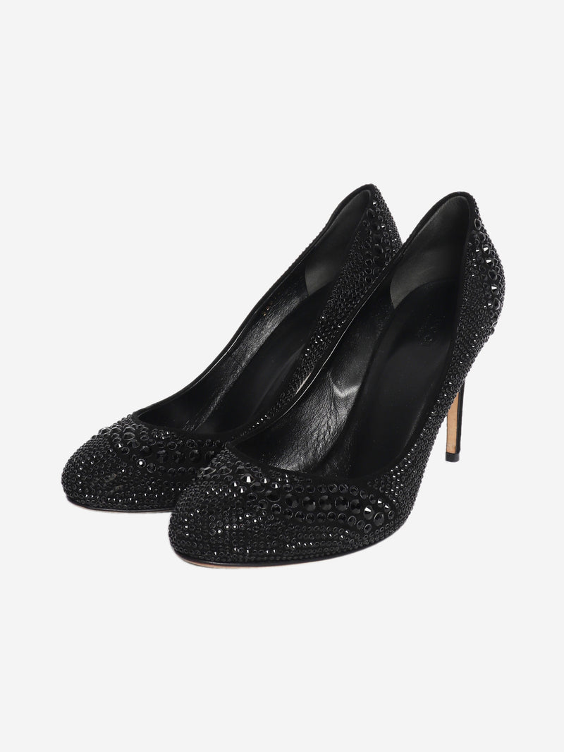 Black diamante heels - size EU 39 Heels Gucci 