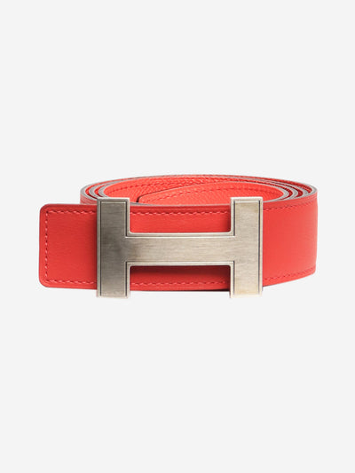 Red leather H belt Belts Hermes 