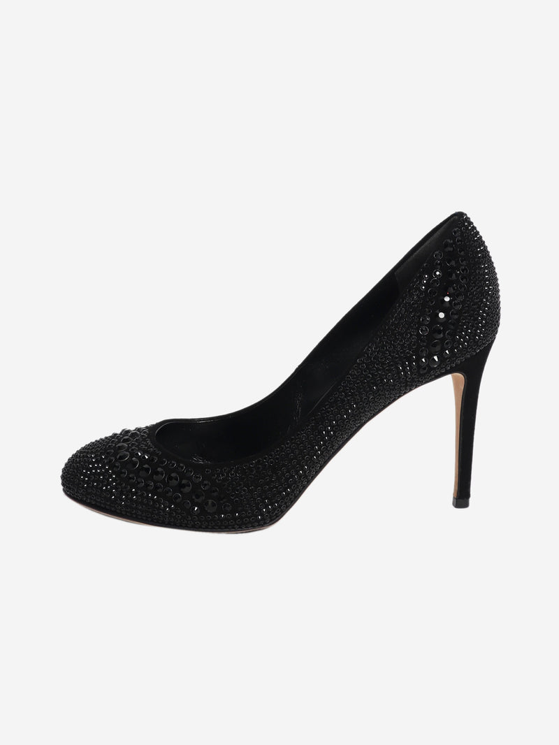 Black diamante heels - size EU 39 Heels Gucci 