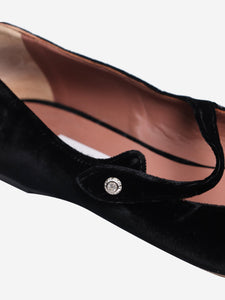 Tabitha Simmons Black velvet Mary Jane flats - size EU 40