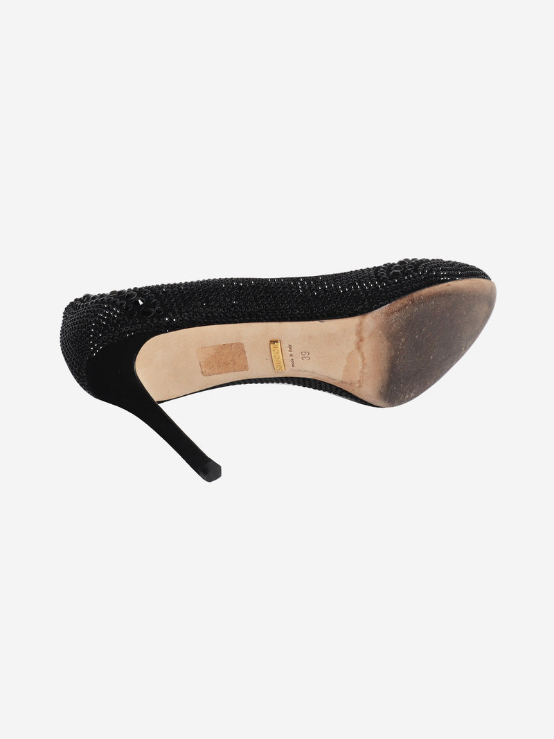 Black diamante heels - size EU 39 Heels Gucci 
