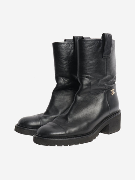 Black leather boots - size EU 38.5 (UK 5.5) alternate image
