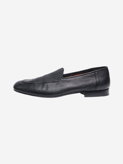 Black grained leather loafers - size EU 39.5 Flat Shoes The Row 