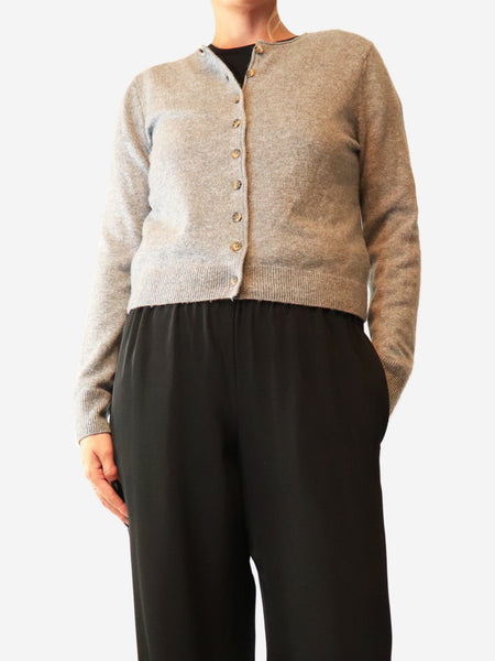 Grey cashmere-blend cropped cardigan - size S product image