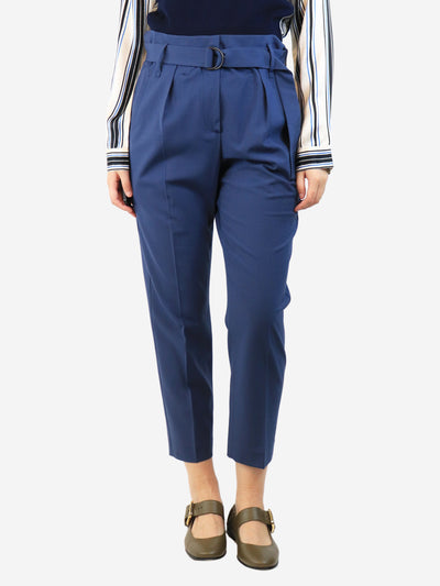 Blue wool tapered trousers - size UK 8 Trousers Brunello Cucinelli 