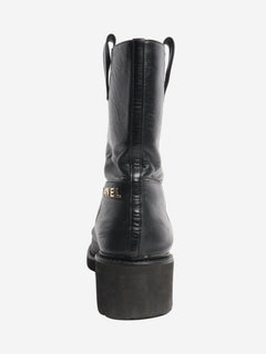 Black leather boots - size EU 38.5 (UK 5.5) Boots Chanel 