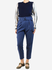 Brunello Cucinelli Blue wool tapered trousers - size UK 8