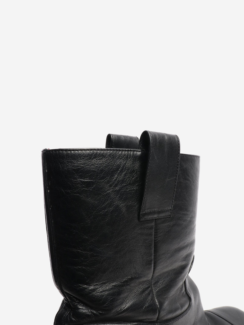 Black leather boots - size EU 38.5 (UK 5.5) Boots Chanel 