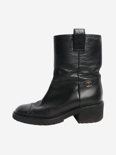 Black leather boots - size EU 38.5 (UK 5.5) Boots Chanel 