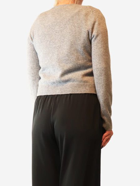 Grey cashmere-blend cropped cardigan - size S alternate image