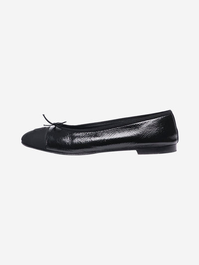 Black patent leather ballet flats - size EU 40.5 Flat Shoes Chanel 