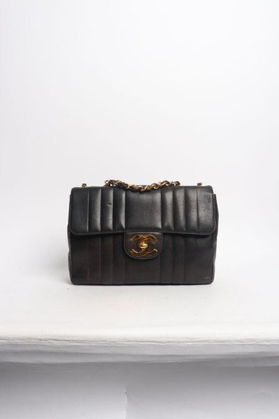 Black vintage 1994 large lambskin Mademoiselle shoulder bag Shoulder bags Chanel 