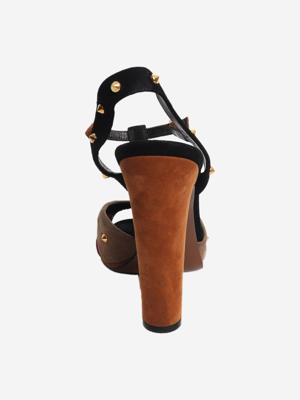 Multicolour suede studded heeled sandals - size EU 38.5 Heels Gucci 