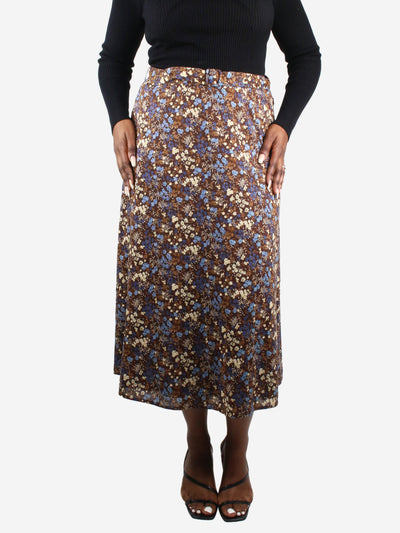Brown floral printed midi skirt - size US 10 Skirts Reformation 