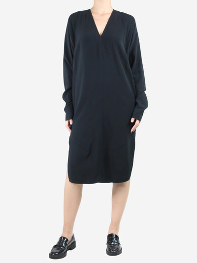 Black v-neck midi dress - size UK 10 Dresses Rick Owens 