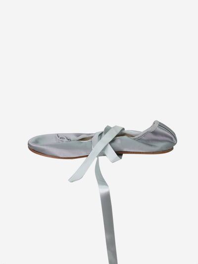 Grey satin ballerina shoes - size EU 40 Flat Shoes Repetto 