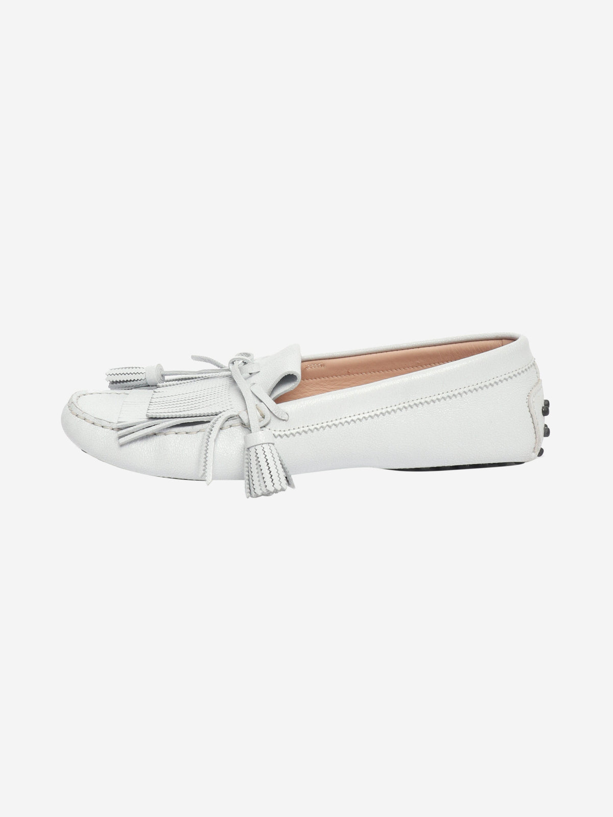 White tassle Gommino loafers - size EU 38.5 (UK 5.5) Flat Shoes Tods 